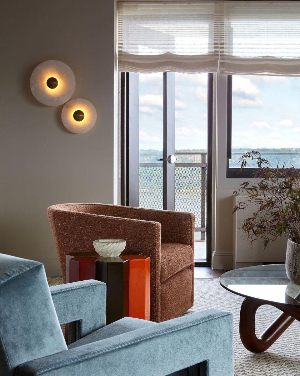 Moonlux - Minimalistische Ronde Albasten Wandlamp Voor Sfeervolle Gloed