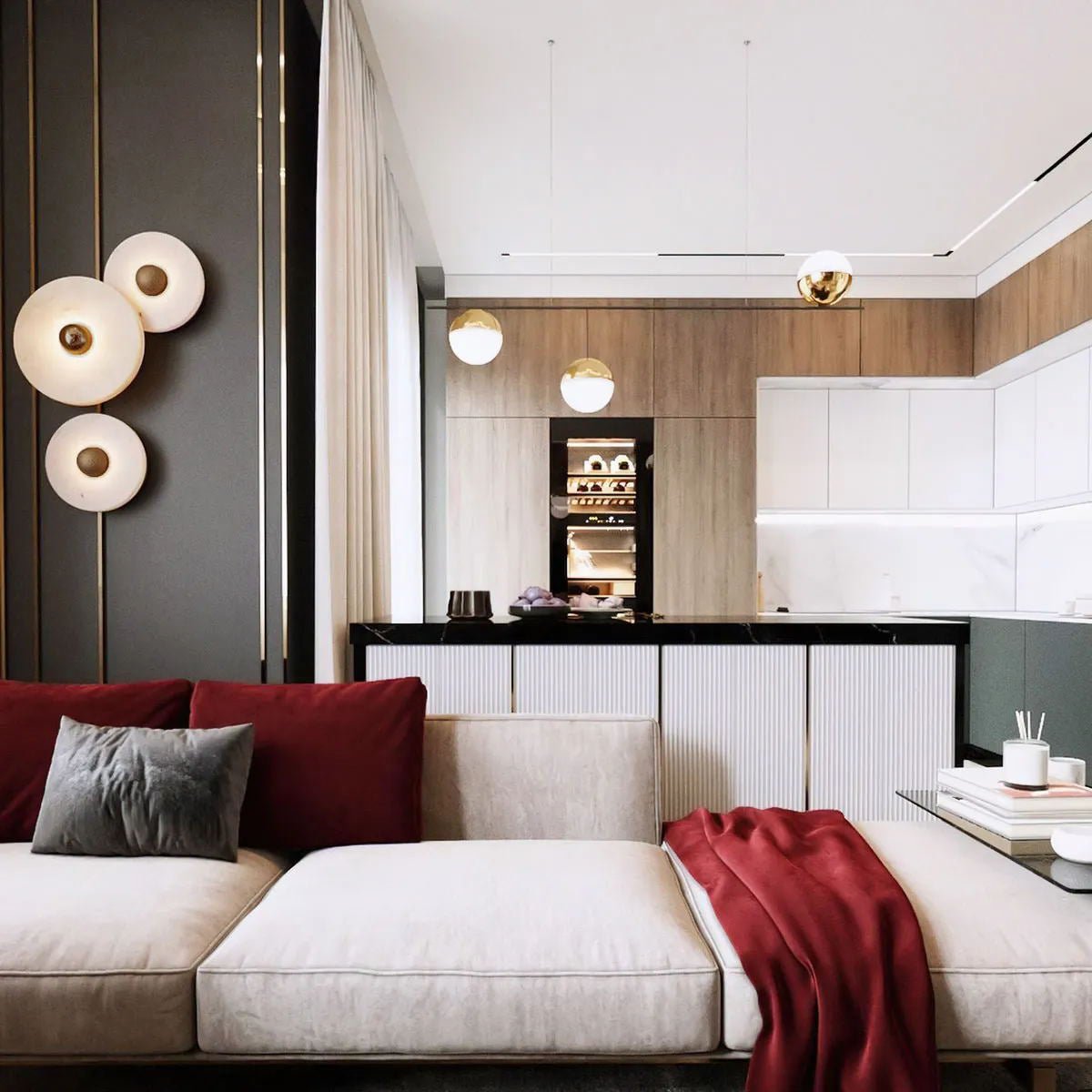 Moonlux - Minimalistische Ronde Albasten Wandlamp Voor Sfeervolle Gloed