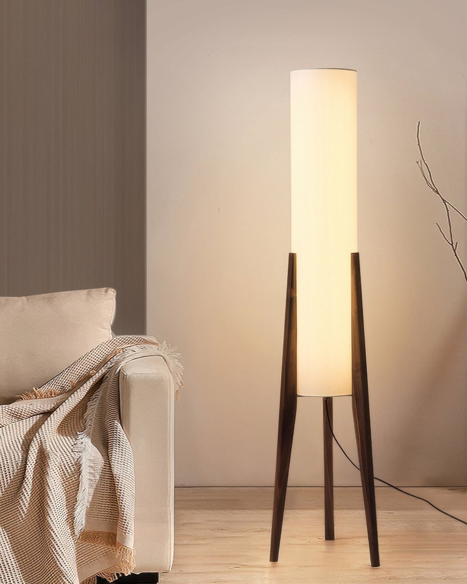 Nordic Glow – Walnoot Houten Vloerlamp