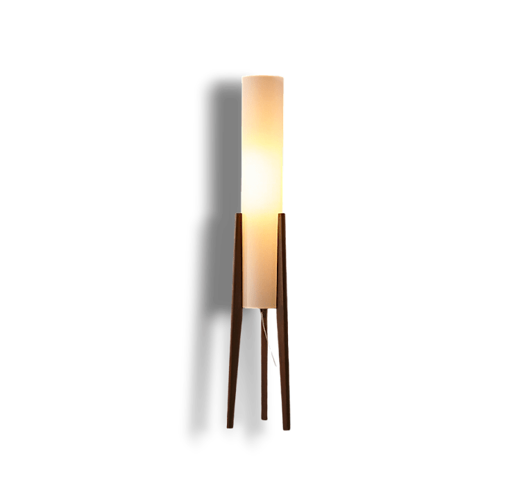 Nordic Glow – Walnoot Houten Vloerlamp