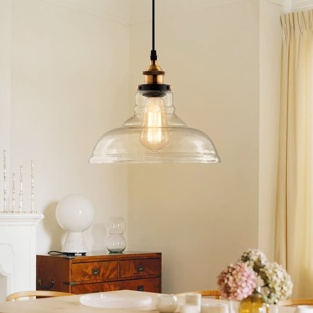 Clara – Moderne Industriële Heldere Glazen Dome Hanglamp