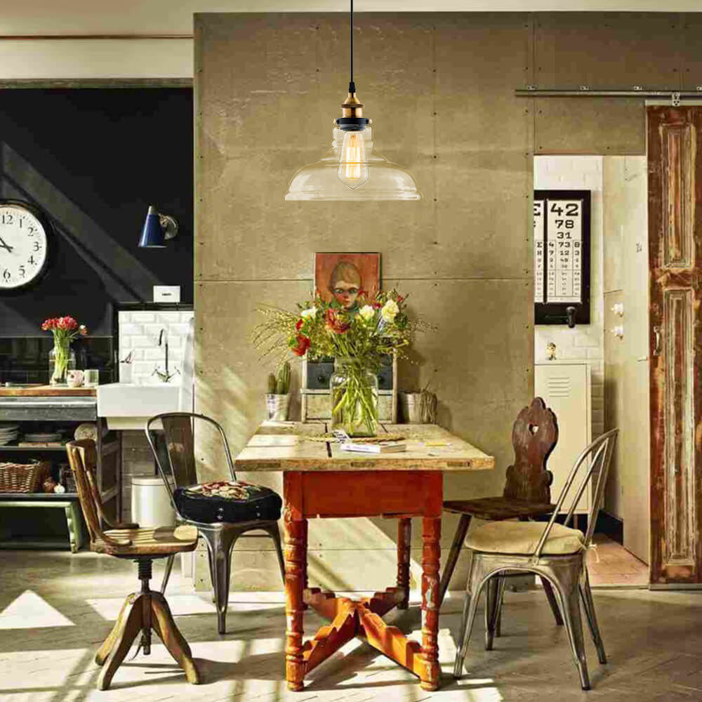 Clara – Moderne Industriële Heldere Glazen Dome Hanglamp