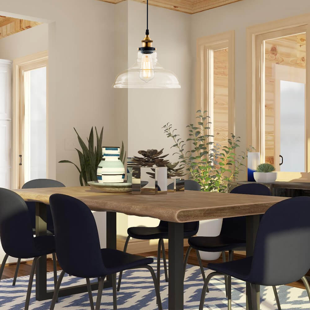 Clara – Moderne Industriële Heldere Glazen Dome Hanglamp
