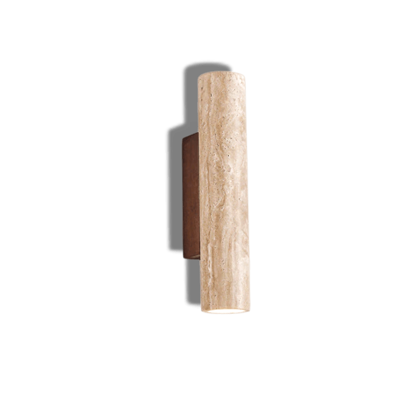 Renzo – Japandi Travertin Tube Wandlamp