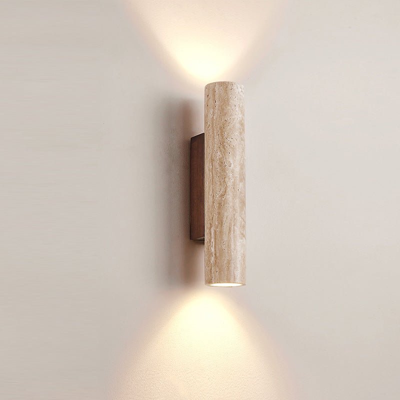 Renzo – Japandi Travertin Tube Wandlamp