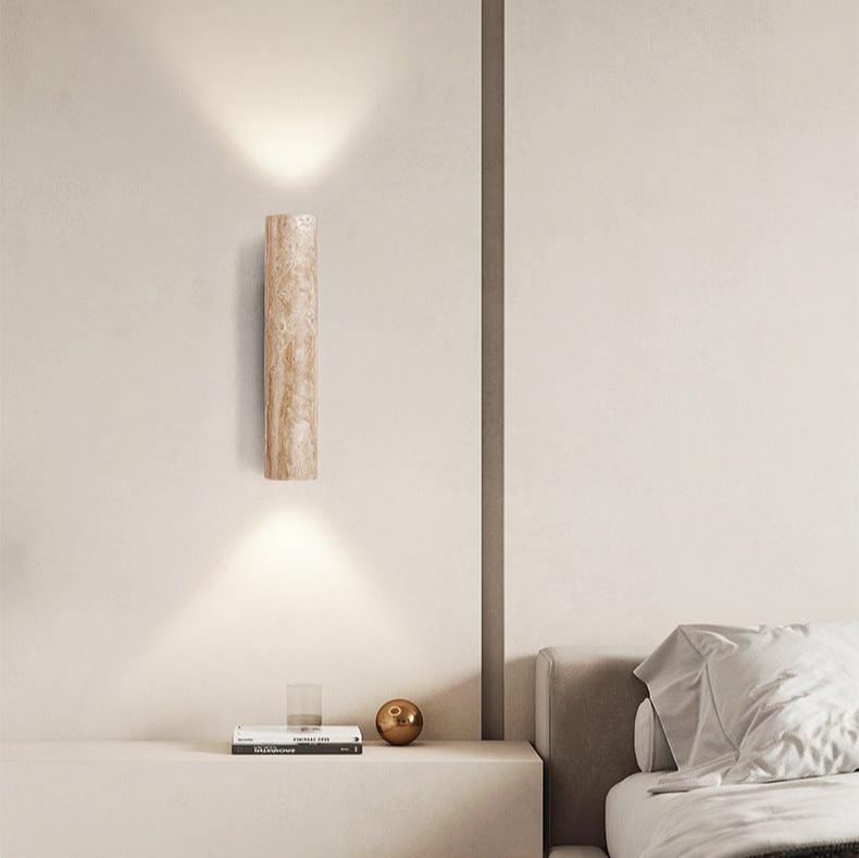 Renzo – Japandi Travertin Tube Wandlamp