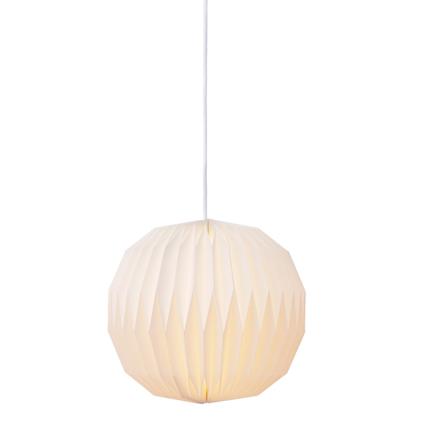 Candora - Ronde Plissé Hanglamp Moon Round Ø34 Met Zachte Lichtval