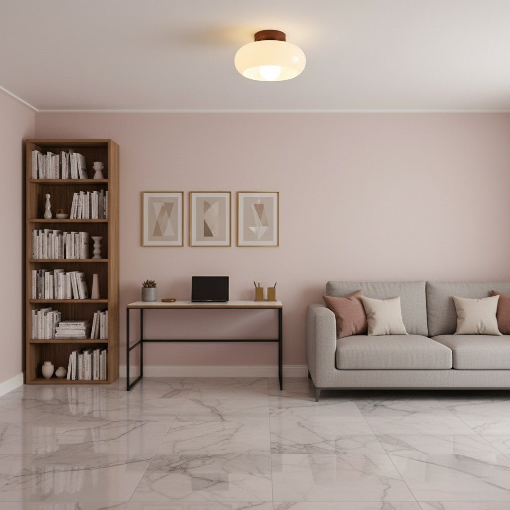 Verandae - Elegante Franse Bauhaus Crème Plafondlamp Met Minimalistisch Ontwerp