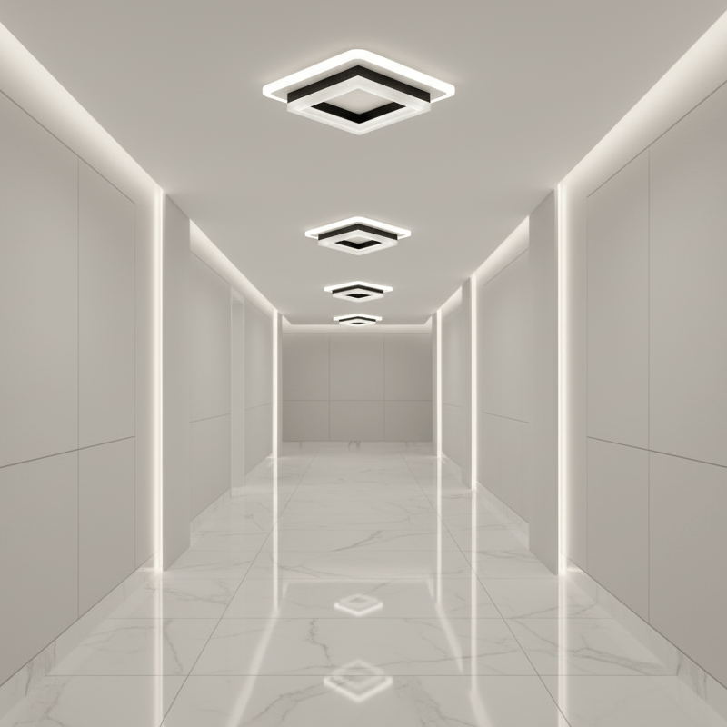 Villaura – Moderne Vierkante LED Plafondlamp Voor De Hal Met Strak Opbouwontwerp